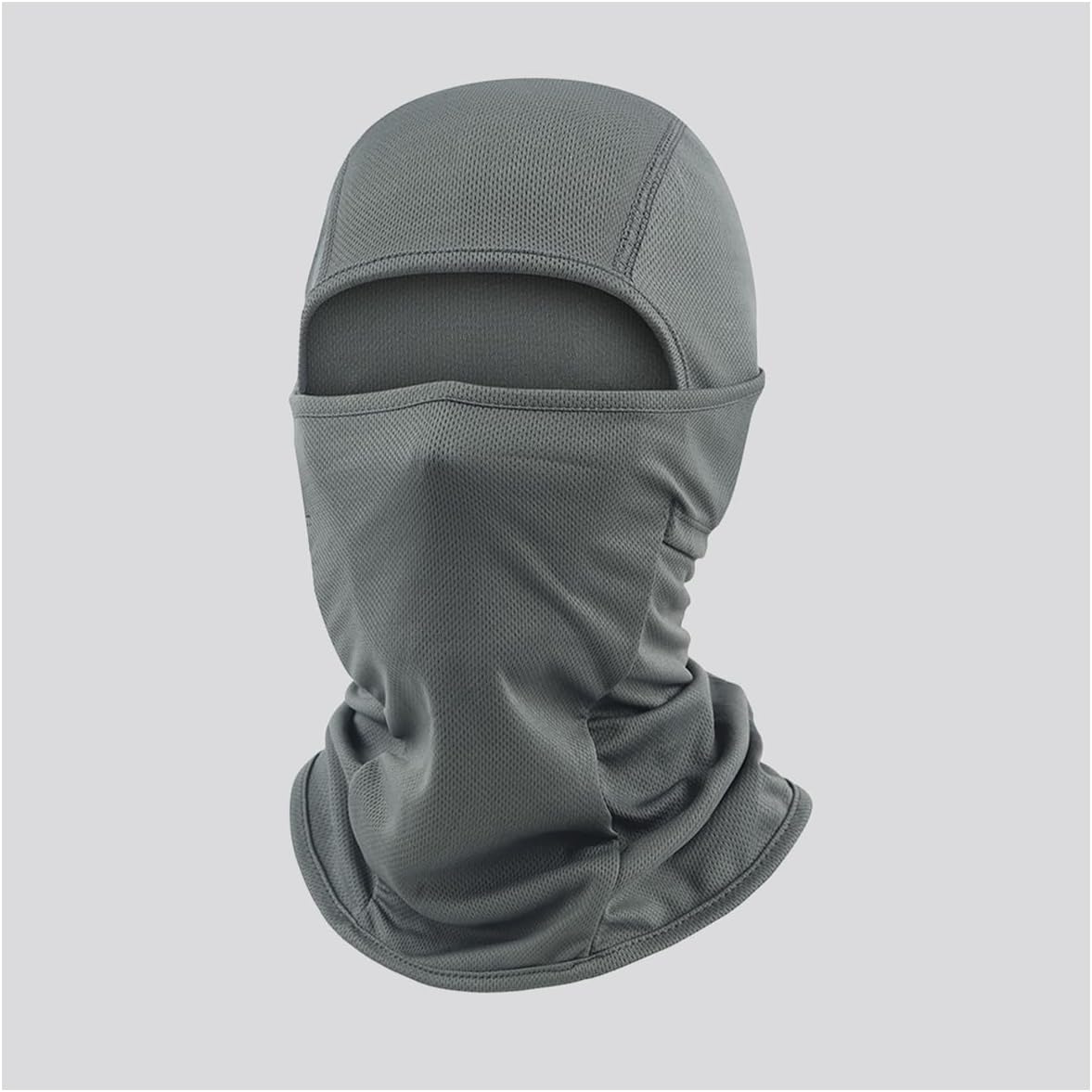 Eyegla balaclava ski mask front view grey full coverage riding face cover