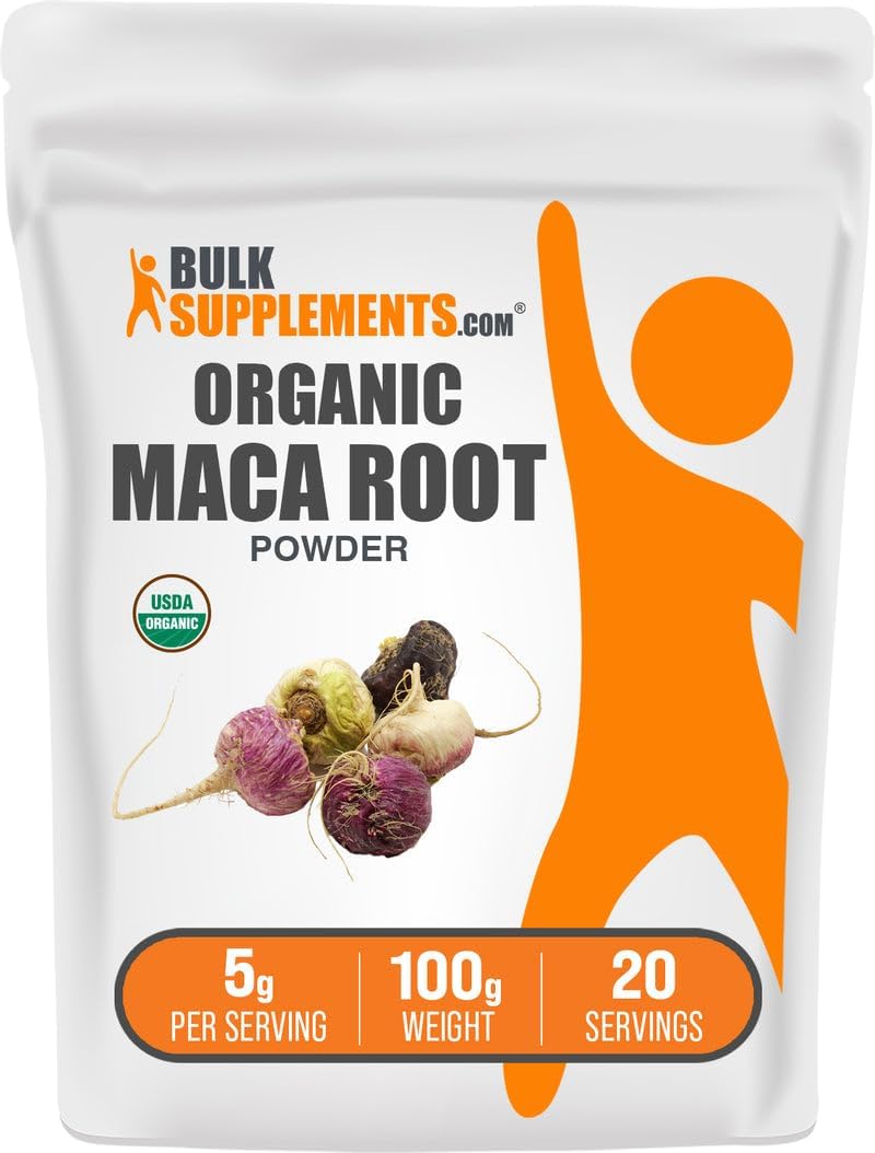 BulkSupplements Organic Maca Root Powder full product presentation emphasizing cGMP compliance