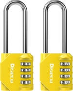 2 Pack disecu 2.6 Inch Long Shackle Combination Lock, 4 Digit Outdoor Waterproof Padlock for School Gym Locker, Sports Locker, Storage Unit, Gate, Fence, Toolbox, Cabinet (Black) - Image 9
