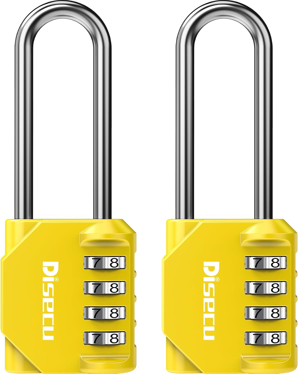 2 Pack disecu 2.6 Inch Long Shackle Combination Lock, 4 Digit Outdoor Waterproof Padlock for School Gym Locker, Sports Locker, Storage Unit, Gate, Fence, Toolbox, Cabinet (Black) - Image 9