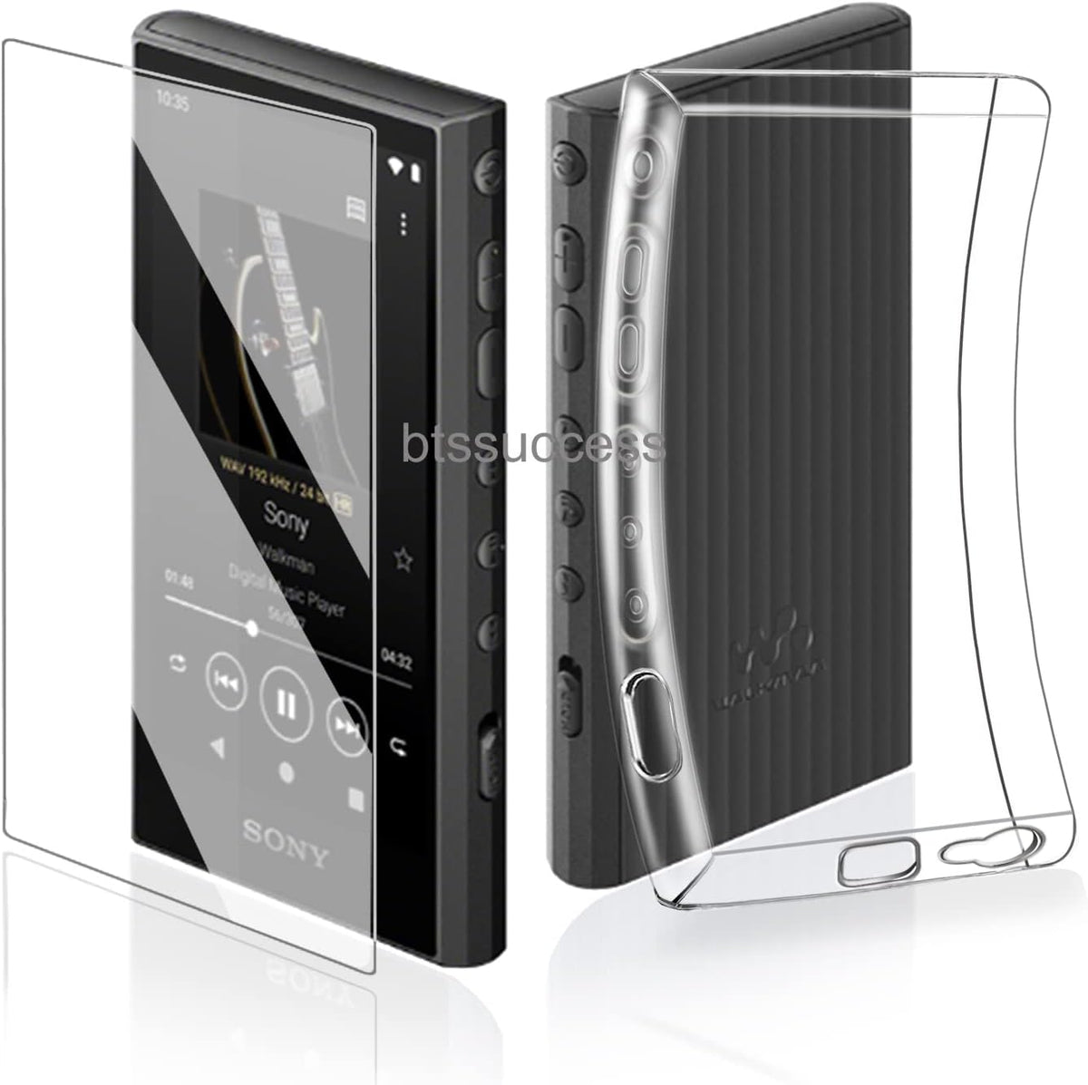 Soft Clear TPU Protective Shell Skin Case Cover for Sony Walkman NW-A300 Series NW-A306 NW-A307 (Clear Black case and Glass) - Image 10