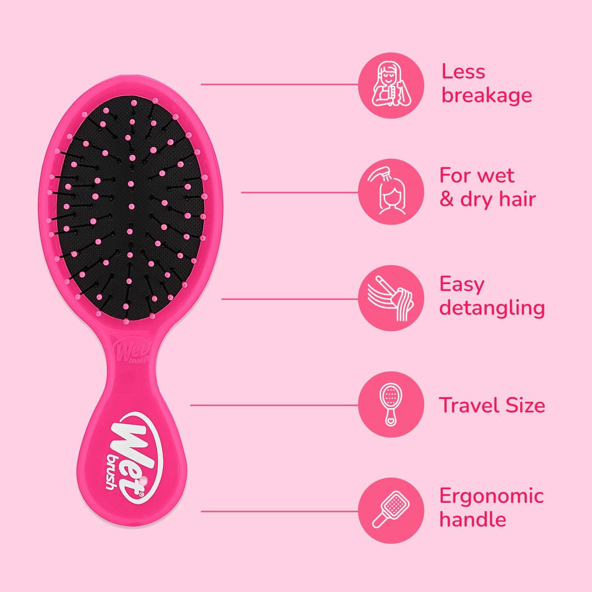 Wet Brush Squirt pink mini hairbrush