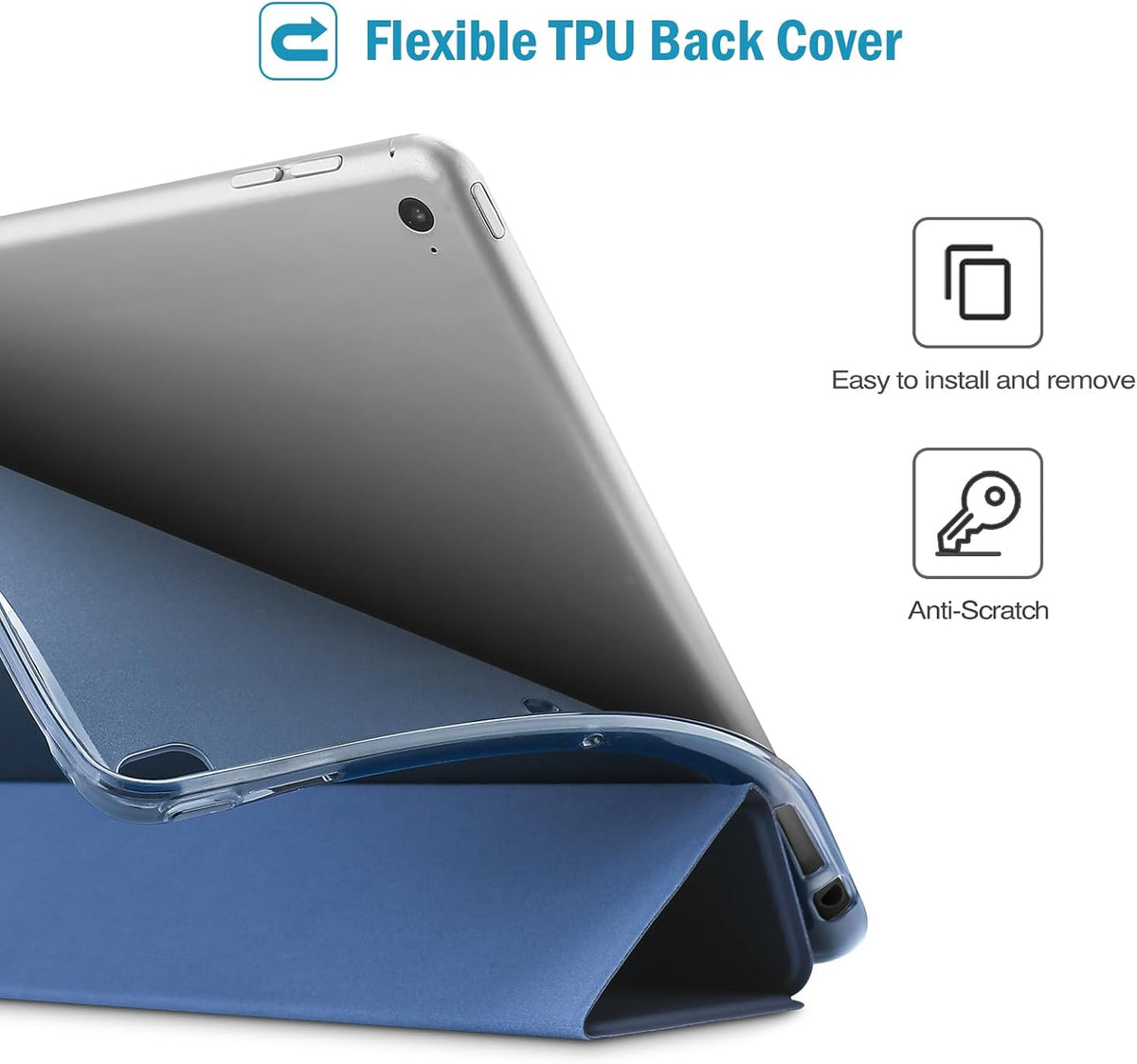 ProCase iPad case translucent frosted back shell detail