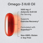 Sports Research Antarctic Krill Oil sixty softgels bottle for heart health