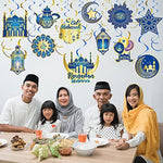 Zonon traditional Islamic lantern and star design hanging swirls extending fully to show maximum length.