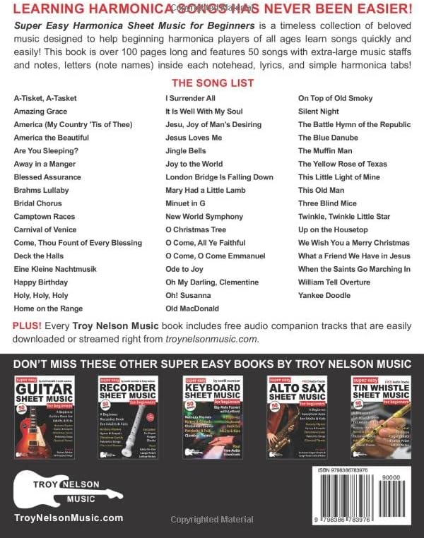 Super Easy Harmonica Sheet Music for Beginners: A Beginner Harmonica Book for Adults and Kids—50 Popular Songs with Big Letter Notes and Harmonica TAB! (Large Print Letter Notes Sheet Music) - Image 3