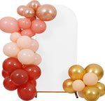 Peomeise wedding arch backdrop cover front view on a seven point two feet round top stand