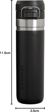 Stanley Quick Flip GO Water Bottle 24 oz | Push Button Lid | Leakproof and Packable for Travel and Sports | Insulated Stainless Steel | BPA-Free | Black 2.0 - Image 9
