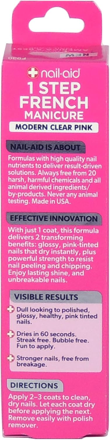 Nail-Aid sheer pink tint polish packaging and label details