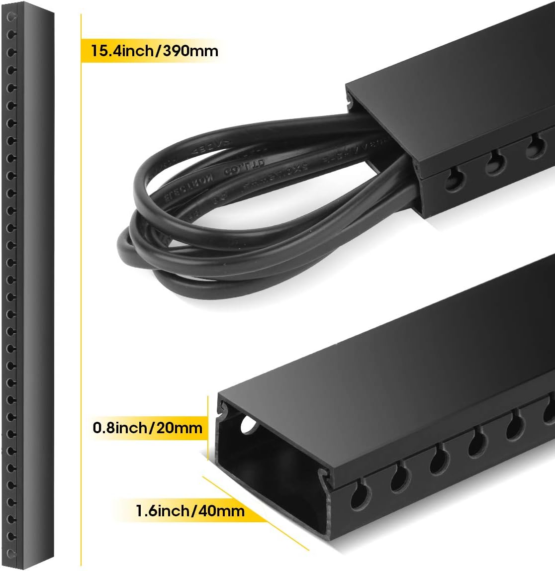 Close-up of Stageek open-slot parallel side openings for flexible wire routing