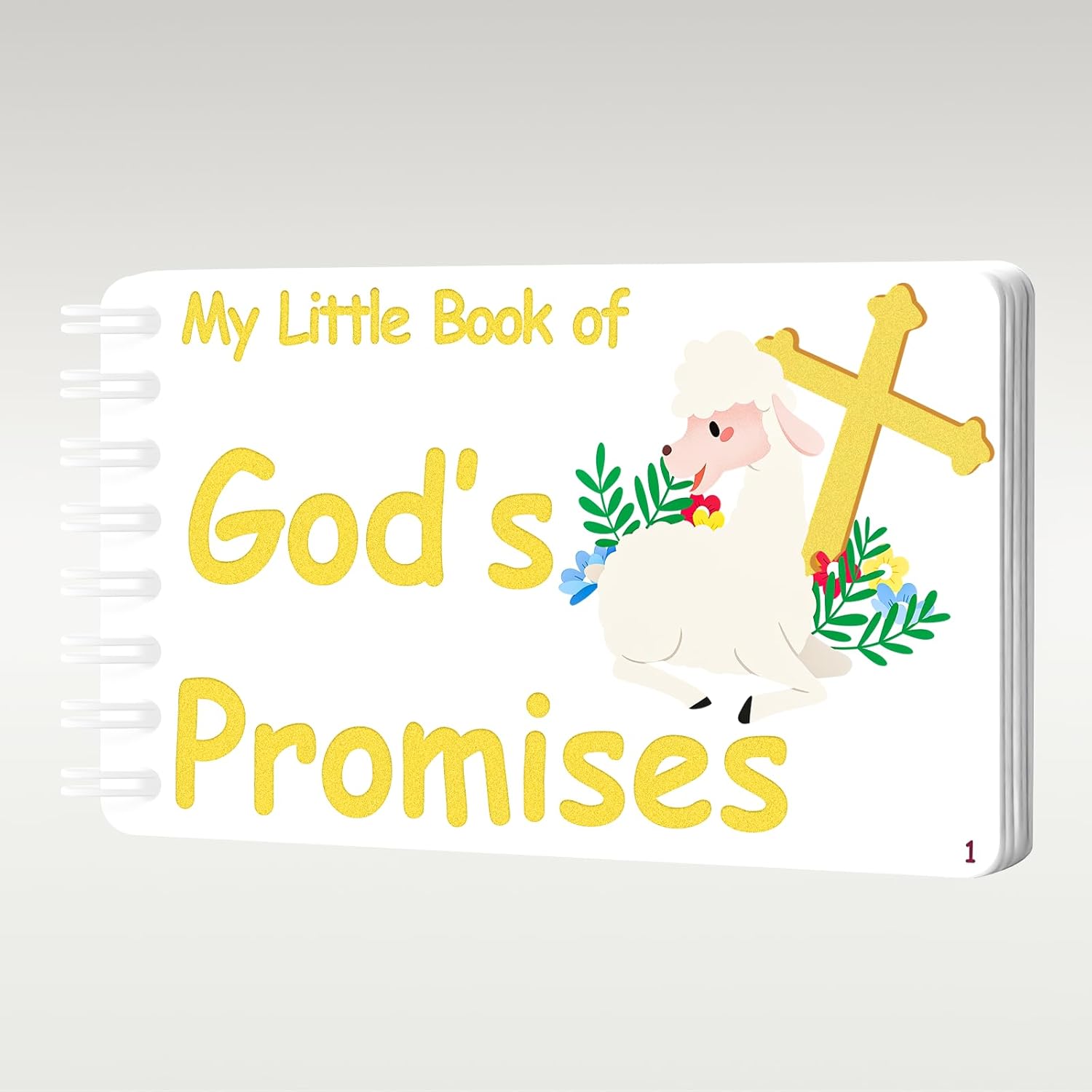 HTROFYYA white board baby bible front view showing elegant gold foil title text
