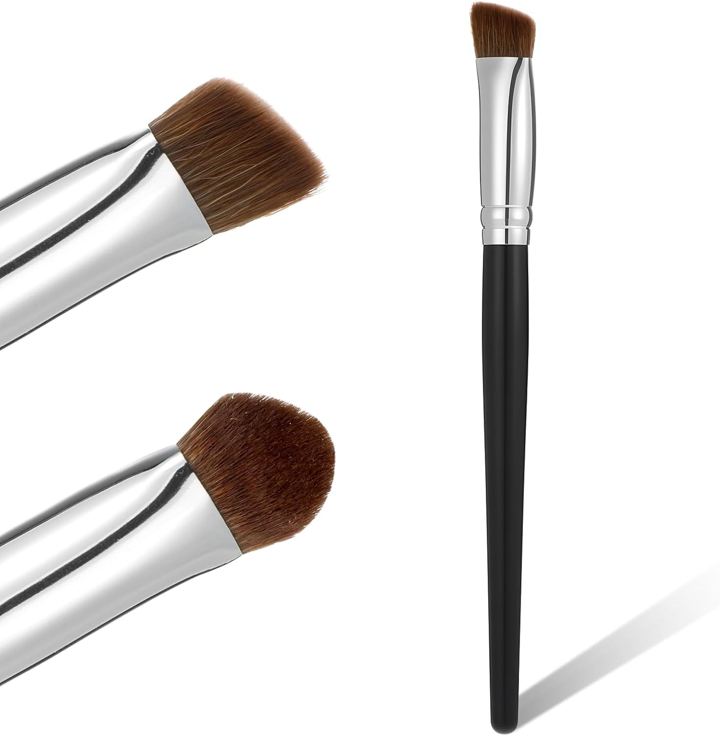 Beautyfactor concealer brush under eye small flat angled triangle bristles in black