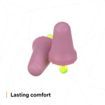 Side angle of the bell-shaped earplug showing ergonomic contour design