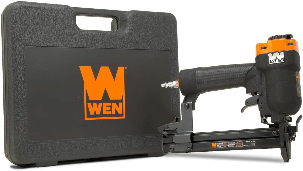 WEN 61711 pneumatic stapler front view air-powered tool