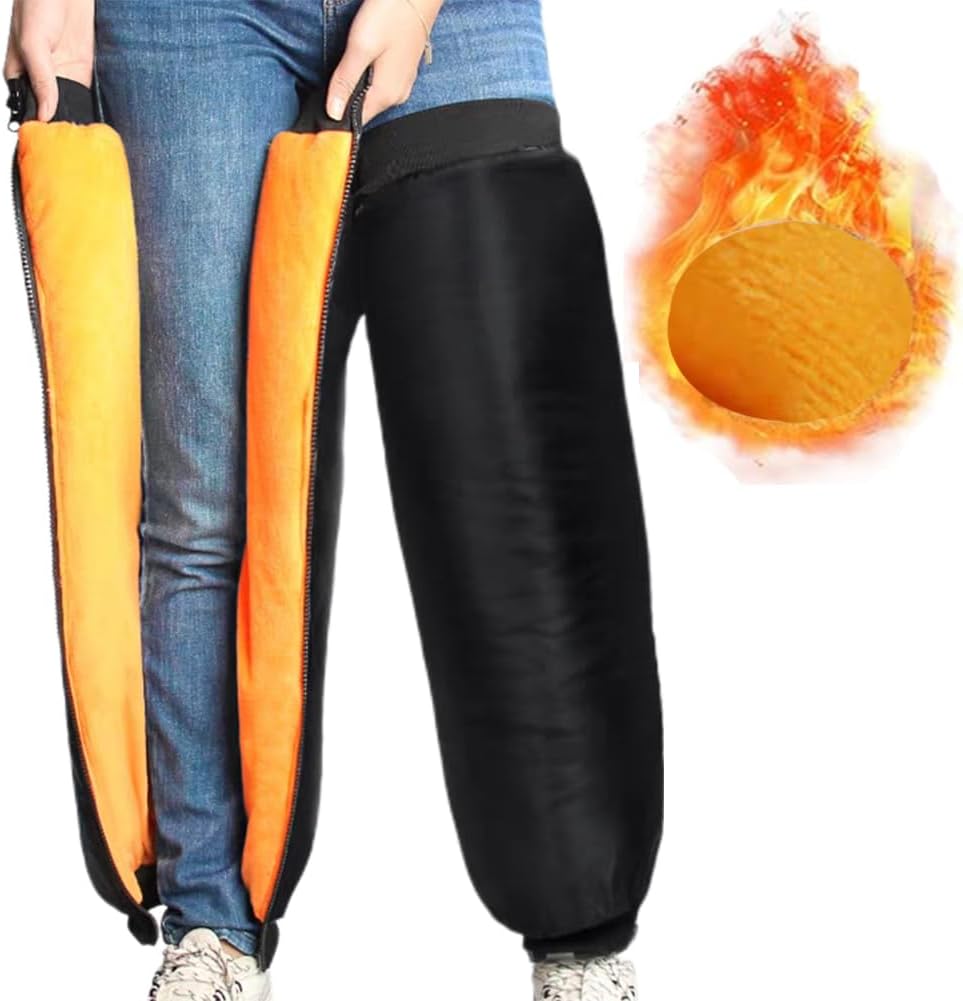 SIQITECHNO winter motorcycle thermal knee guards front view showing waterproof exterior