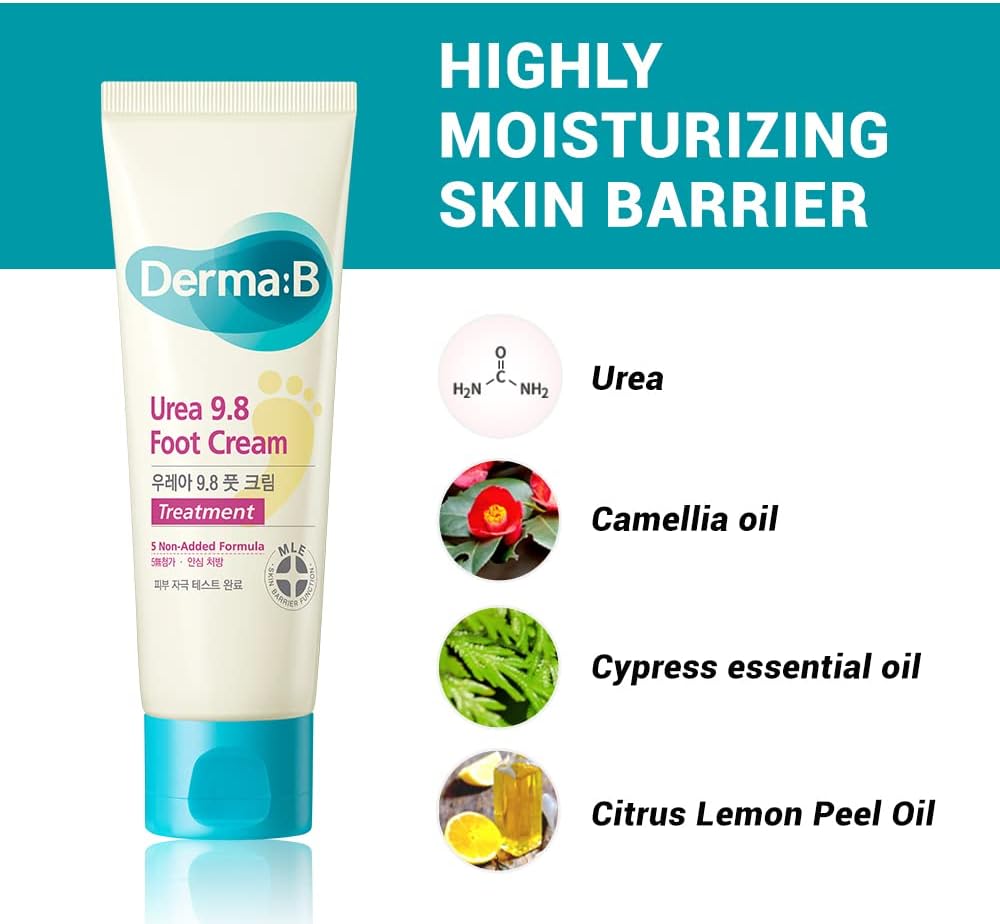 Derma:B Urea 9.8% Foot Cream texture demonstration on hand