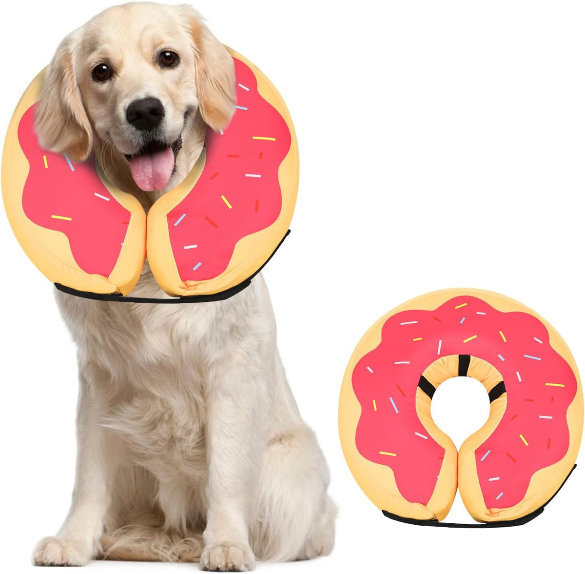 MIDOG Inflatable Dog Cone, Soft Donut Recovery Collar Alternative After Surgery to Help Prevent Licking, Comfy E Collar with Neck Pillow Design, Grey, XL - Image 11
