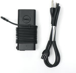 Dell USB-C laptop charger premium matte black front view