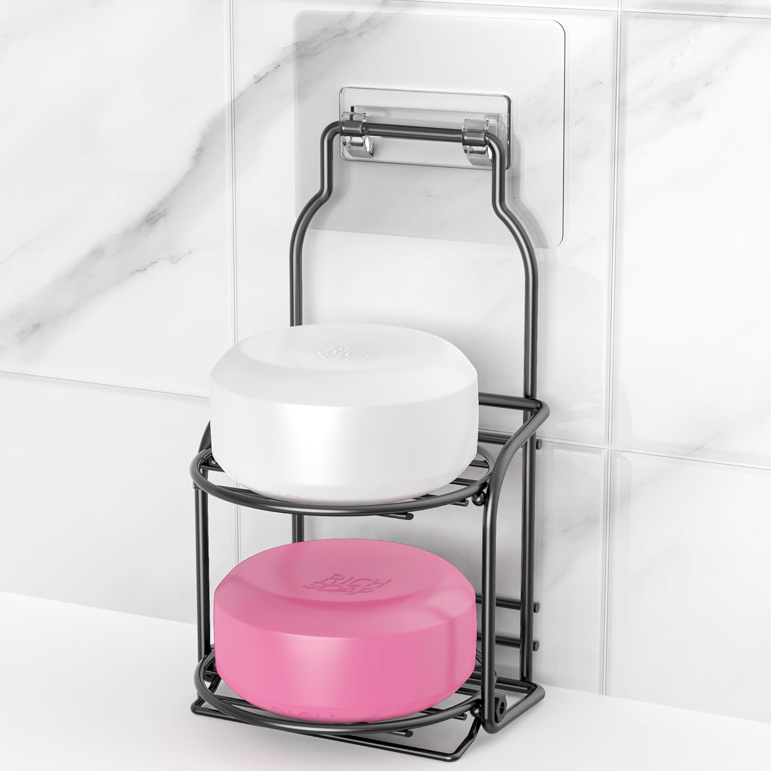 Galasily 2-tier stainless steel soap holder front view for bathroom