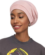 Alnorm Slouchy Beanie Casual Bonnet Satin Lined Hair Wrap Knit Beanie Cap Light Grey - Image 11
