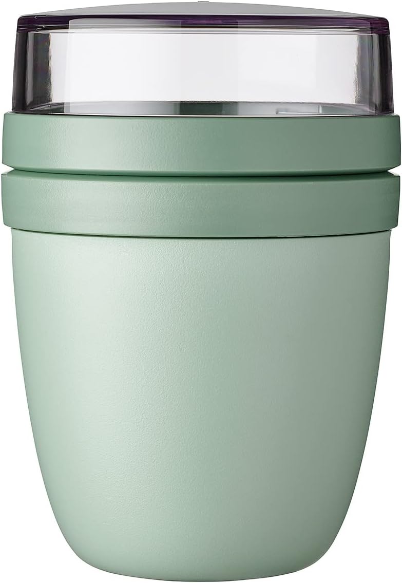 Mepal Overnight Oats jar - Practical Yoghurt Cup & Muesli Cup - Separate Compartments for Yoghurt & Muesli - Suitable for Freezer, Microwave & Dishwasher - 500 ml + 200 ml - Nordic Blue - Image 10