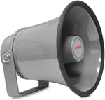 Pyle PHSP8K indoor outdoor PA horn speaker front view showing grey aluminum housing.