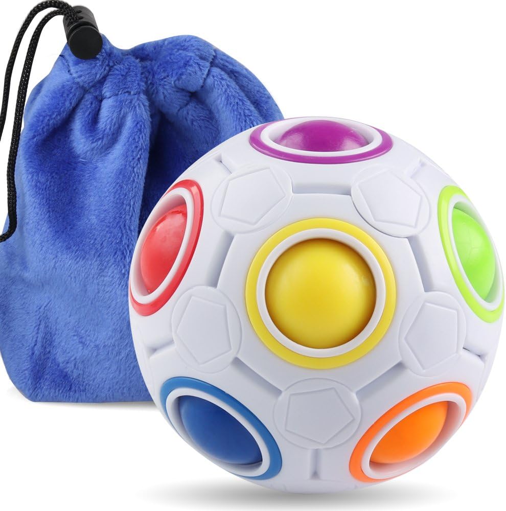 Coogam Rainbow Puzzle Ball front view color matching fidget toy