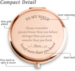 Daricano pocket mirror open displaying dual-sided magnification