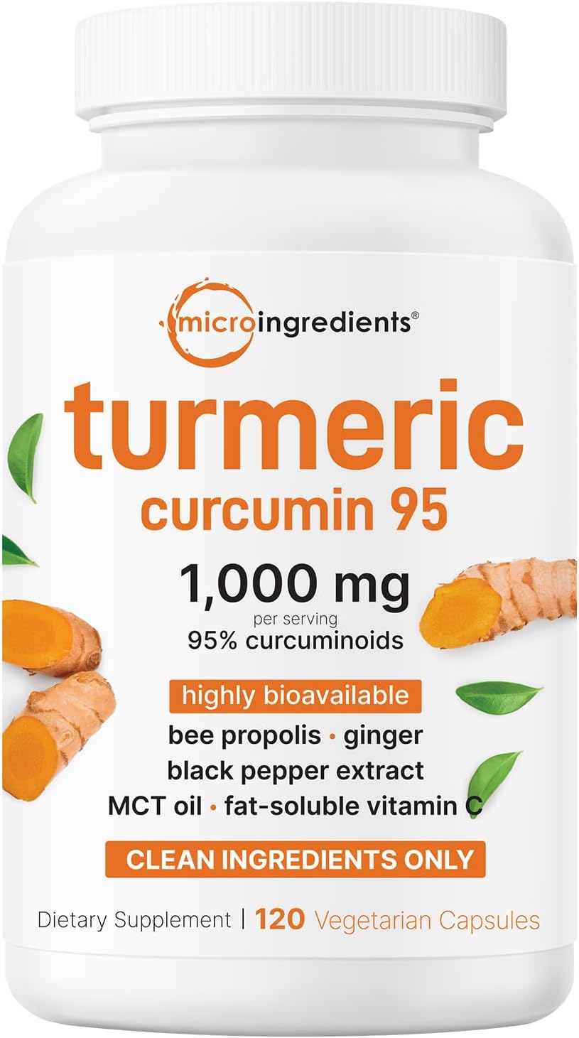 Micro Ingredients Pure Turmeric Curcumin Supplement 1,000mg - 95% Curcuminoids with Black Pepper & Ginger - High Absorption for Joint & Antioxidant Support* - Filler Free, 240 Veggie Capsules - Image 9