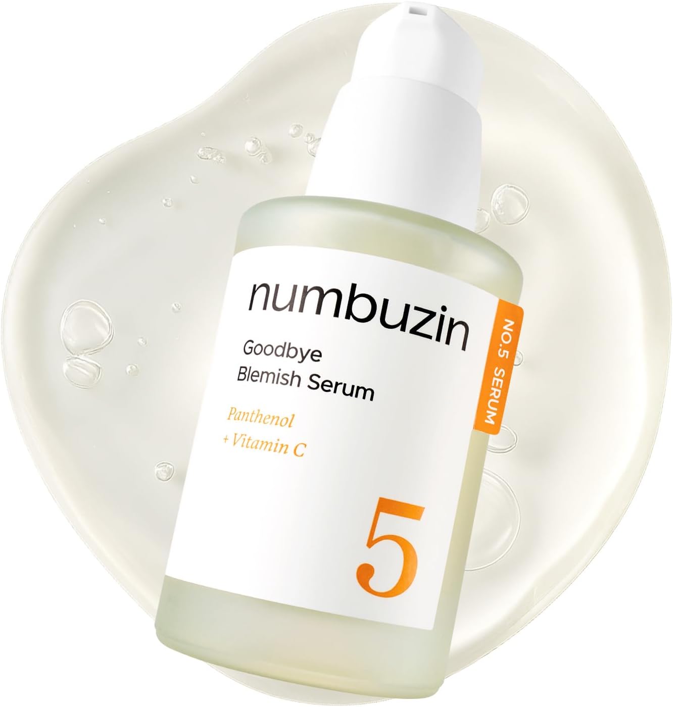 Numbuzin Number Five Goodbye Blemish Serum front view bottle for hyperpigmentation treatment