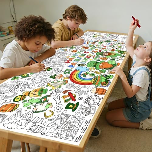 Packaging and roll view of the authentic Actilize imported jumbo coloring activity sheet showing product dimensions