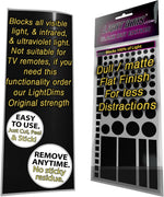 LightDims Black Out Edition pre-cut shapes sheet closeup