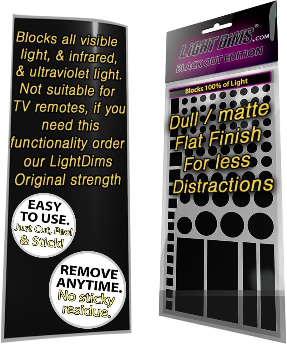LightDims Black Out Edition pre-cut shapes sheet closeup
