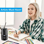 AFMAT portable drawing pencil sharpener in an art studio setup