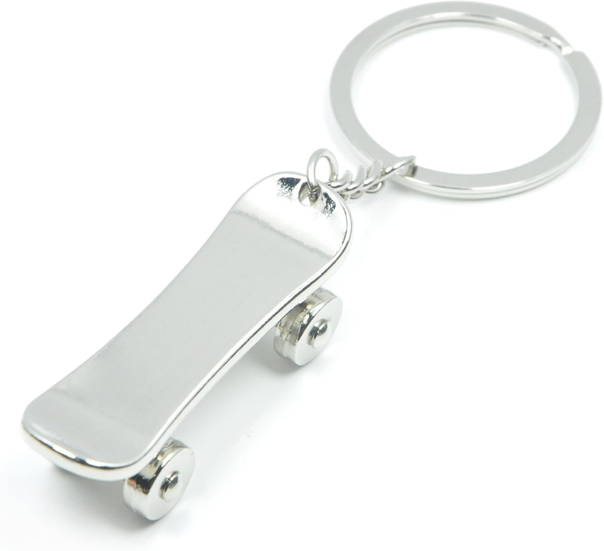 Elechobby Skateboard Keyring front view showing miniature skateboard design and split ring