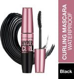 Lifestyle shot of Maybelline Hypercurl Volum Express mascara tube