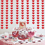 Partyprops anniversary banner showing the full length of the three separate heart string garlands