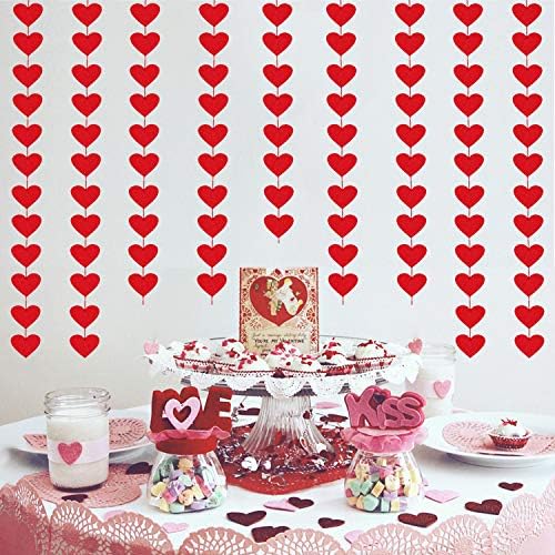 Partyprops anniversary banner showing the full length of the three separate heart string garlands