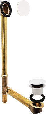 Westbrass D326H-62 22" 17 Ga. Brass Bath Waste& Overflow Assembly with Tip-Toe Drain Plug and Illusionary Faceplate, Matte Black - Image 14