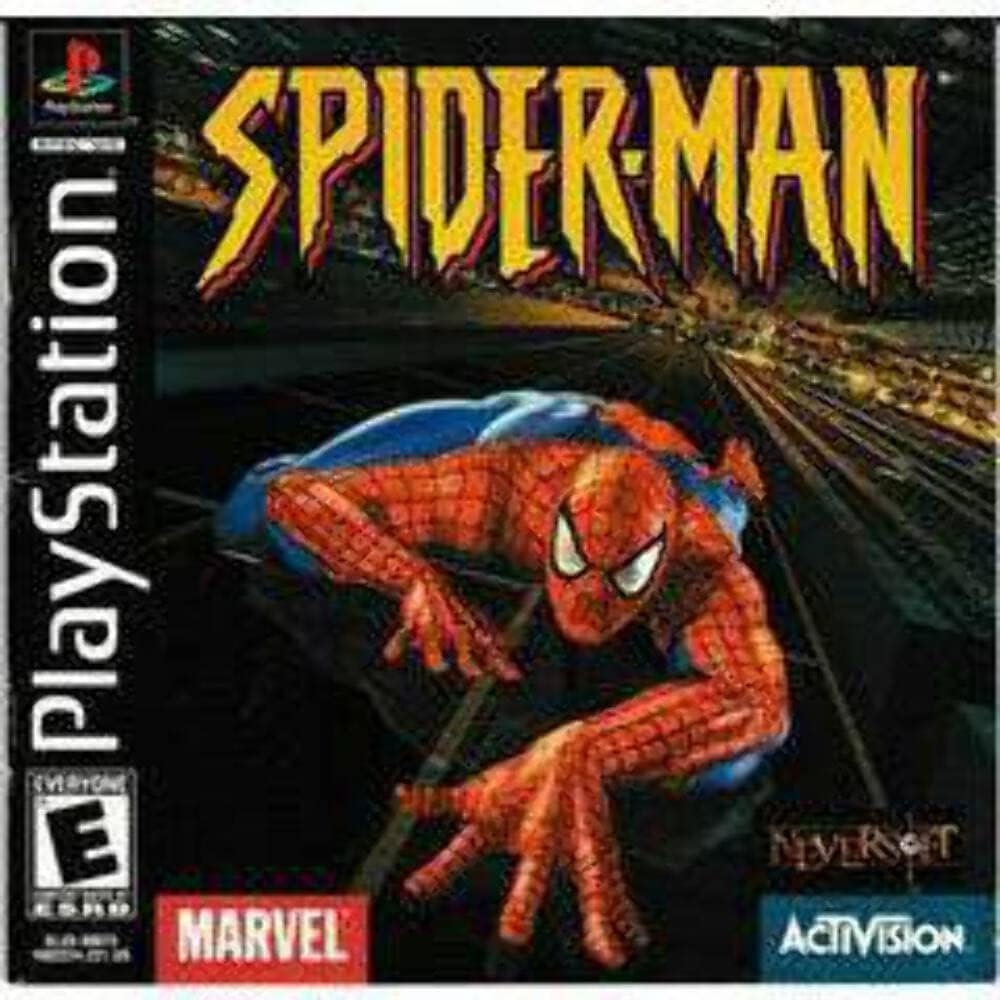 Activision Spider-Man PlayStation 1 video game front view authentic classic action game