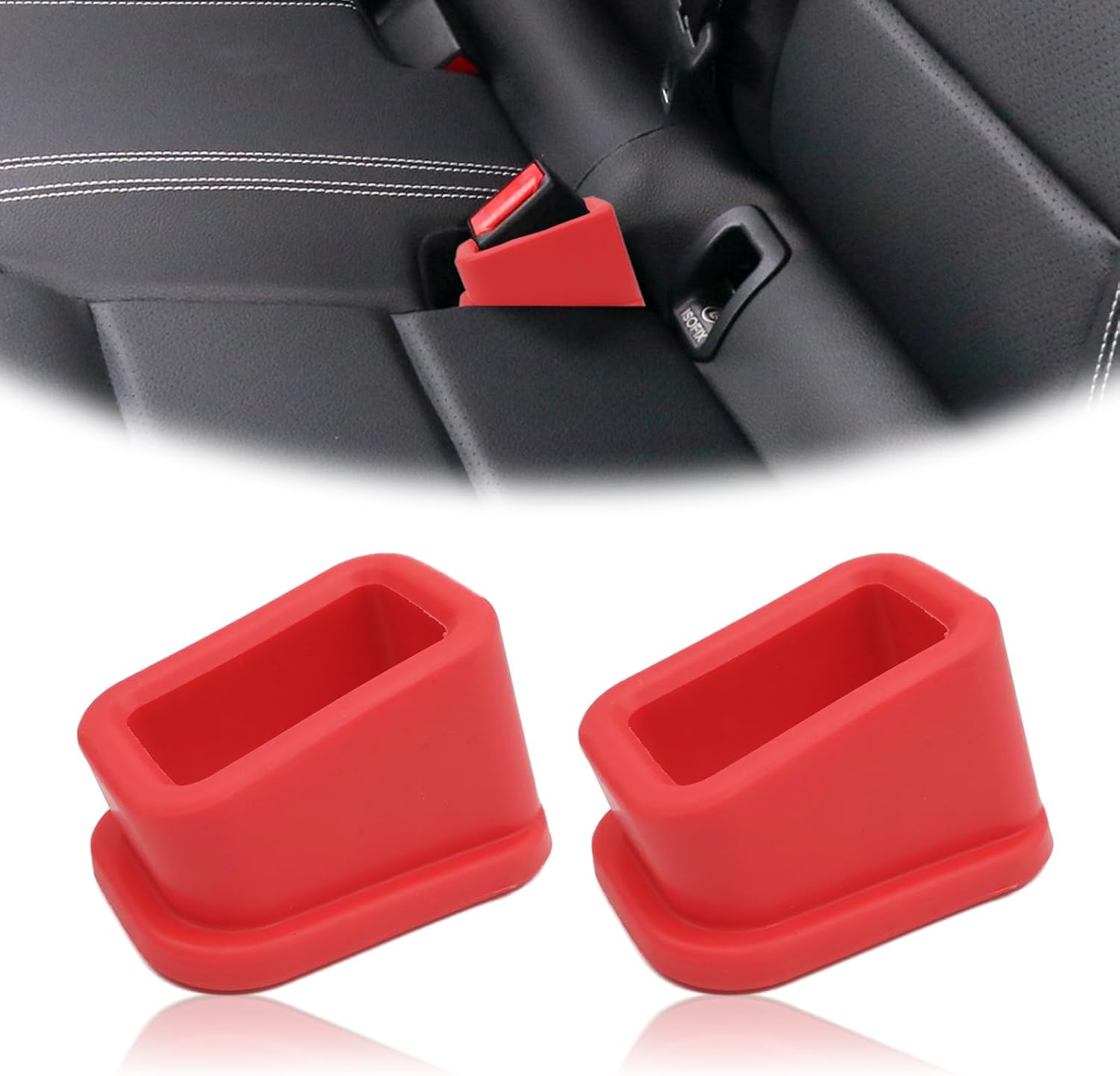 CmeRto safety belt buckle holder booster red set of two.
