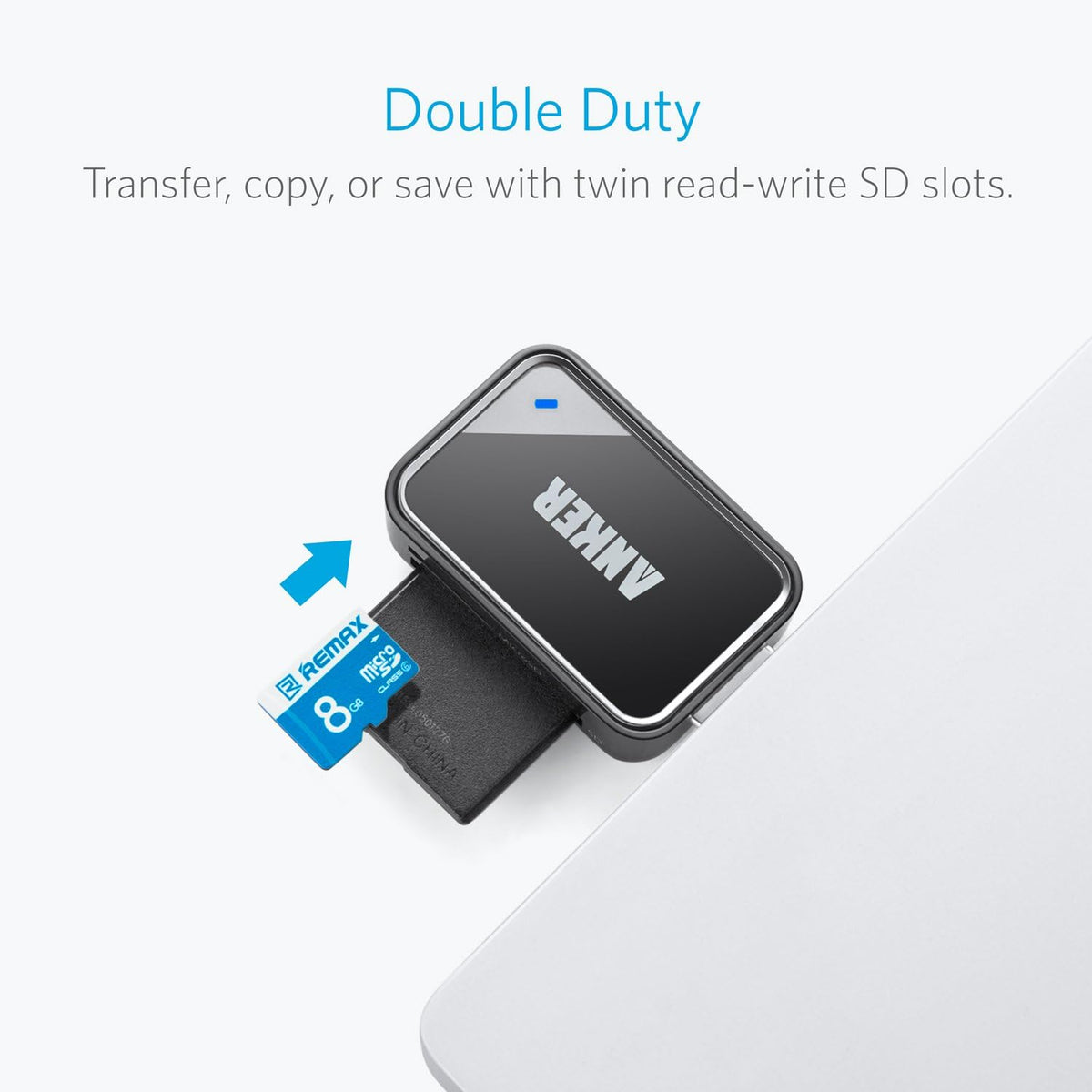 Anker SD Card Reader, 2-in-1 USB A Memory Card Reader for Digital Camera - Image 2