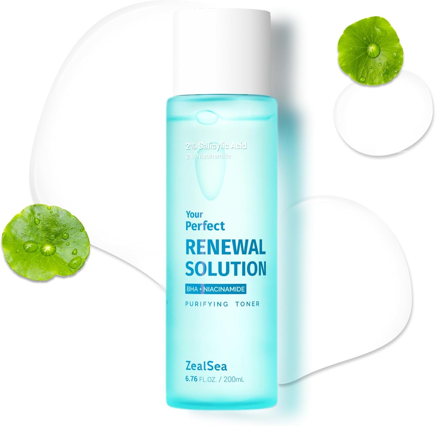 ZealSea Salicylic Acid Toner front view of the bottle showing BHA liquid exfoliant benefits.