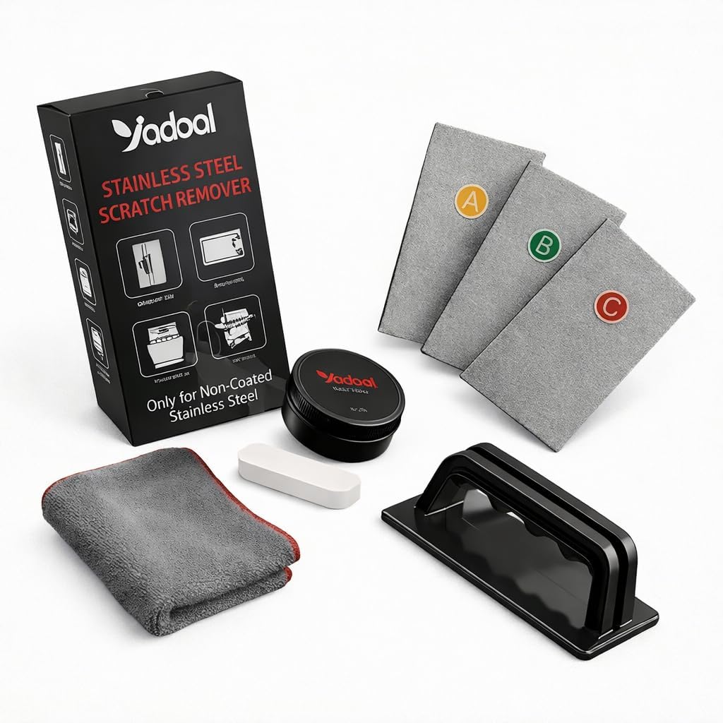 Yadool stainless steel scratch remover kit front view packaging