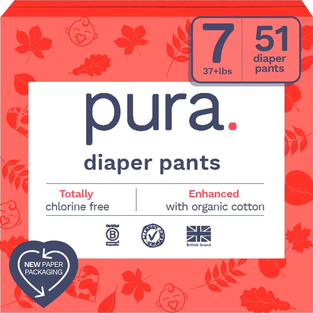 Pura Hypoallergenic Diaper Pants Size 7 front view packaging