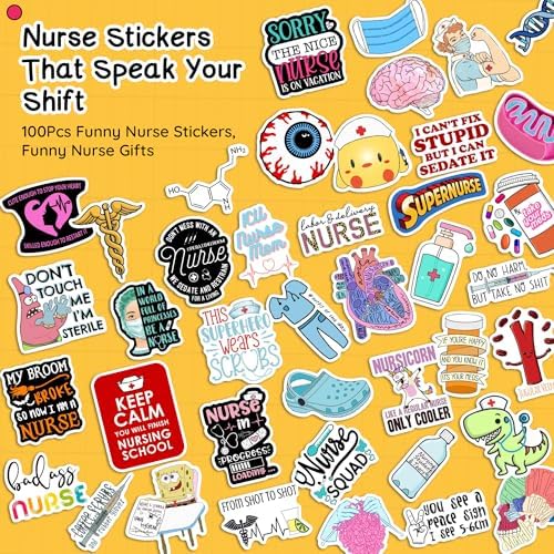 BulbaCraft healthcare themed vinyl decals showing the scratch resistant finish and thick material quality.