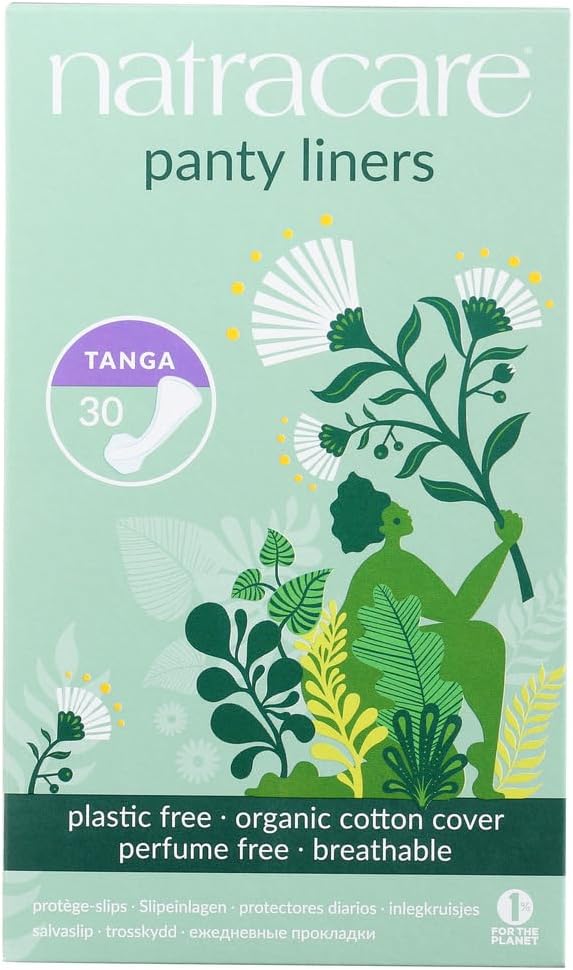 Natracare Organic and Natural Tanga Panty Liners, Thong Style, 30 Count, 3 Boxes (90 Liners Total) - Image 1