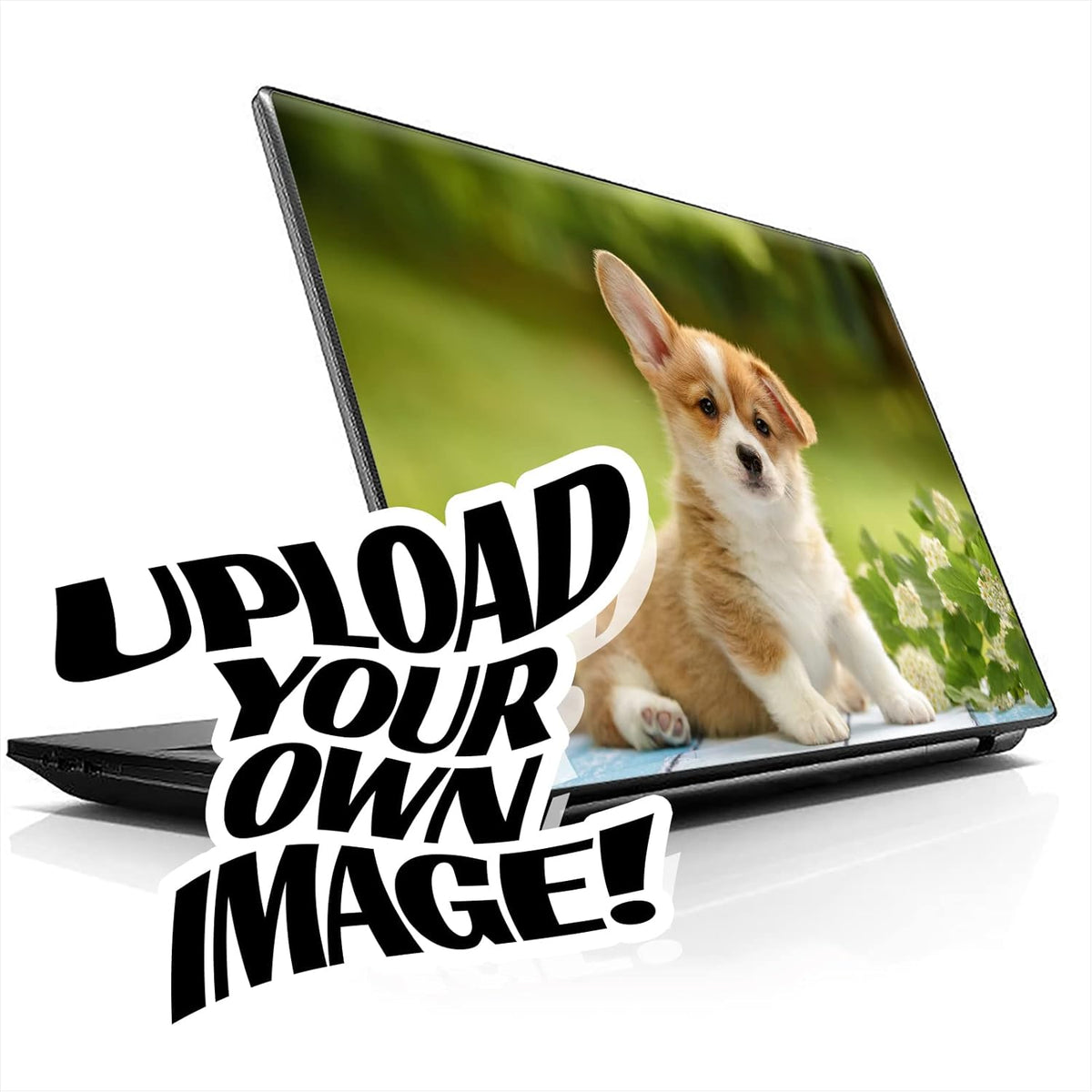ItsASkin Custom Laptop Skin showing a personalized high-resolution print on a laptop lid front view