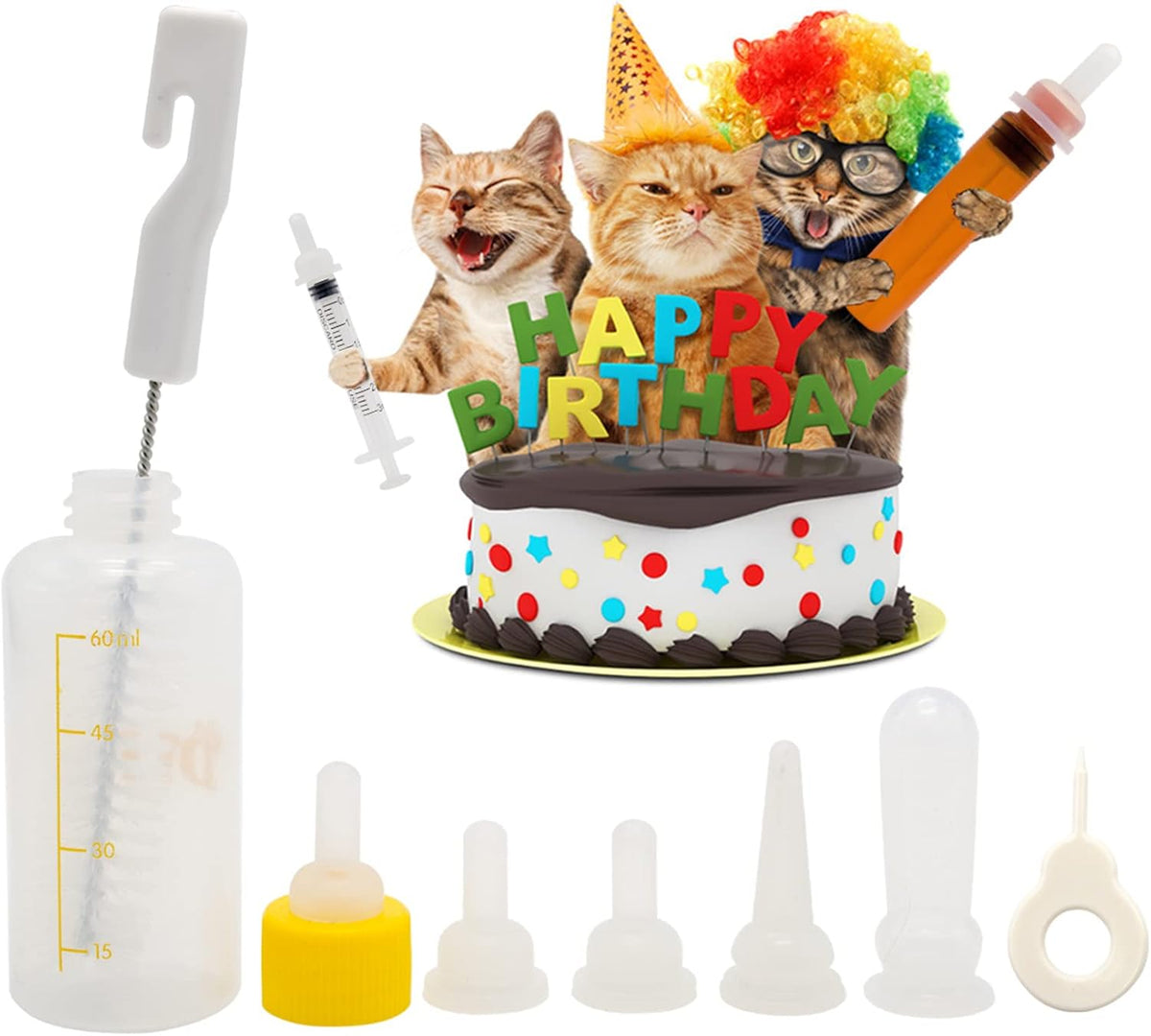 Puppy Kitten Bottle for Nursing, Newborn Baby Dog Cat Rabbit Feeding Bottles with Nipples Feeder Kit - Image 8