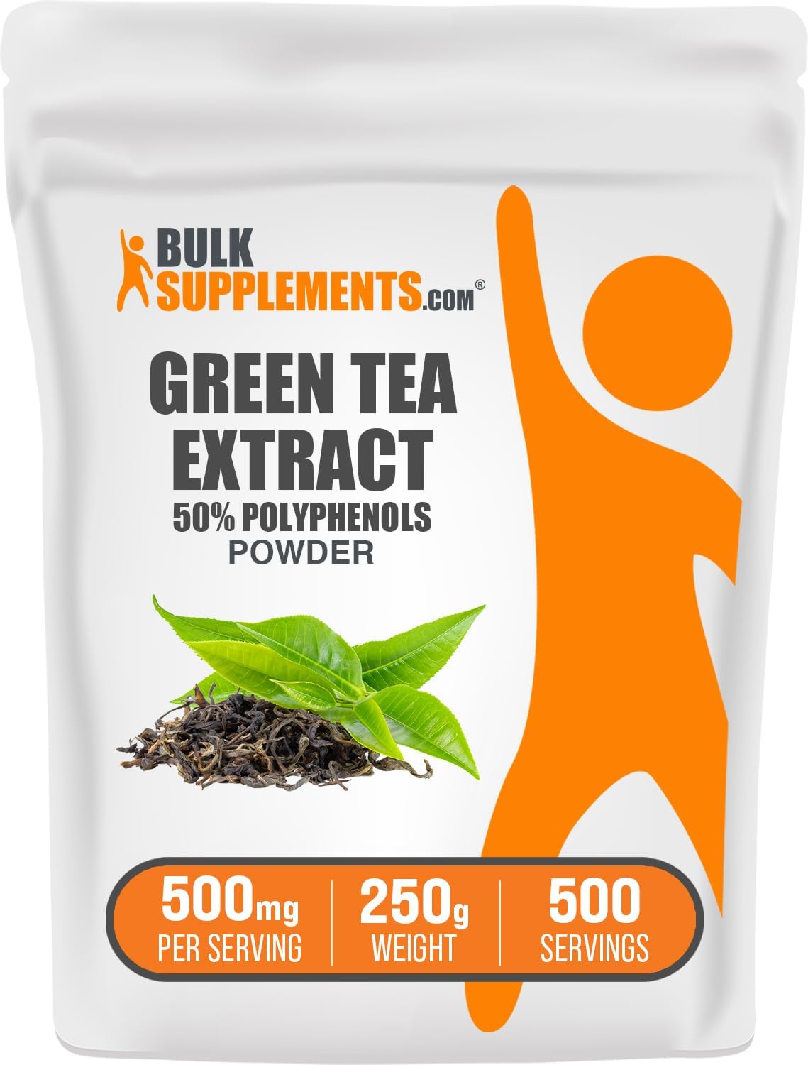 Nutritional information label on BulkSupplements Green Tea Extract